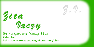 zita vaczy business card