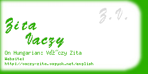 zita vaczy business card